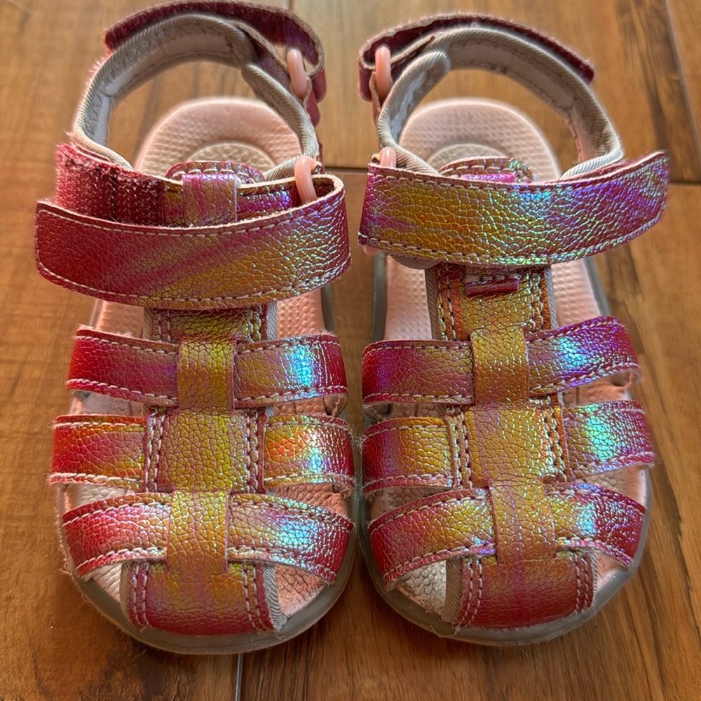 See Kai Run Paley II Hot Pink Shimmer Fisherman Sandals Toddler size 6
